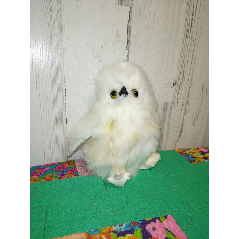 Baby Owl Plush Wildlife Artists Mini White & Brown fluffy 7"